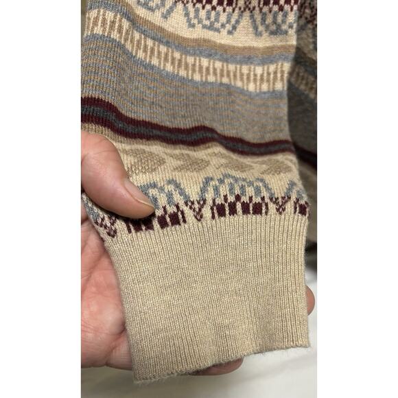 Tasso Elba Men's Sweater Size M Cotton Viscose Cashmere Silk Fair Aisle Nordic - Picture 5 of 12